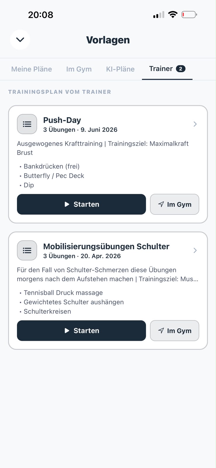 Mitglieder-App Ansicht 2