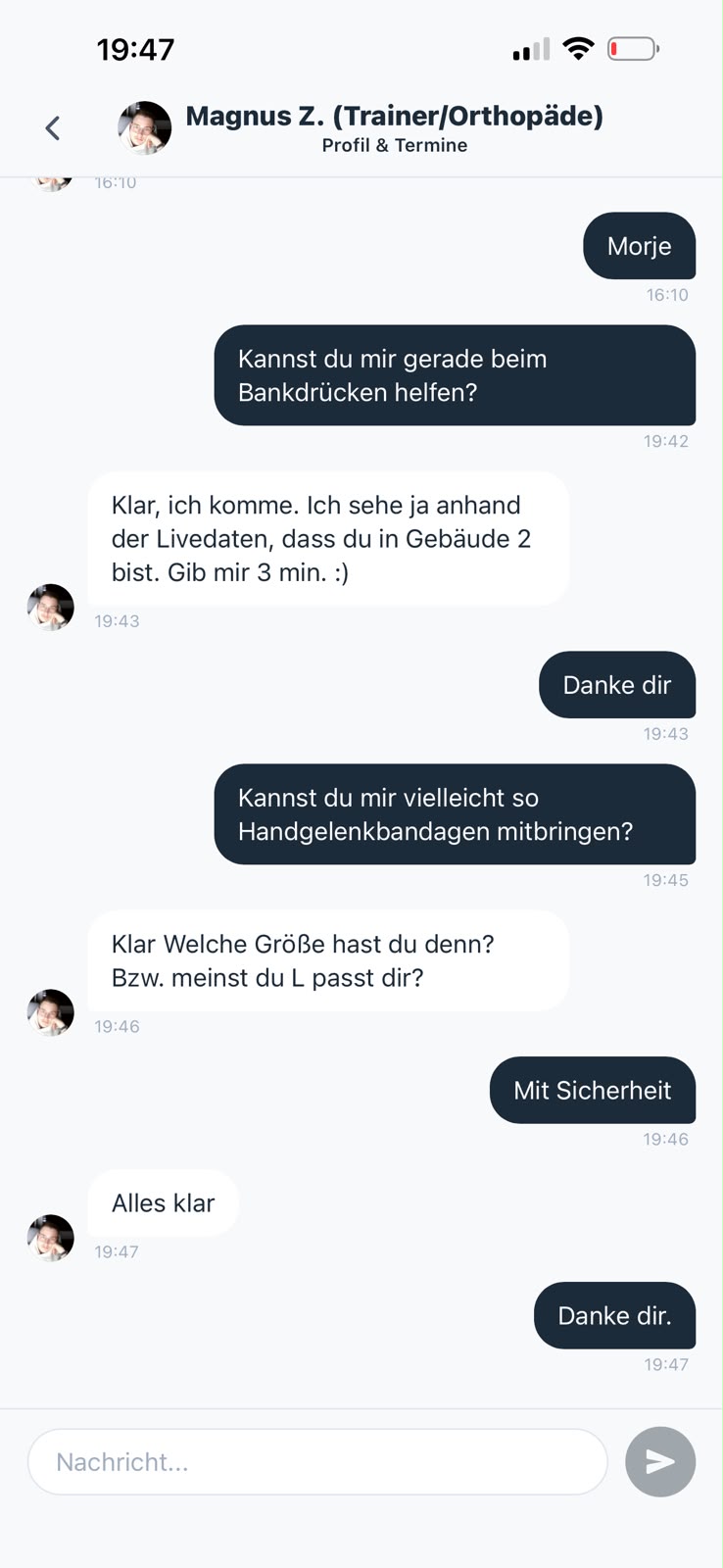 Mitglieder-App Ansicht 1